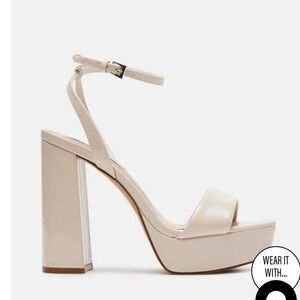 Steve Madden Lessa Bone Patent Platform Heel
